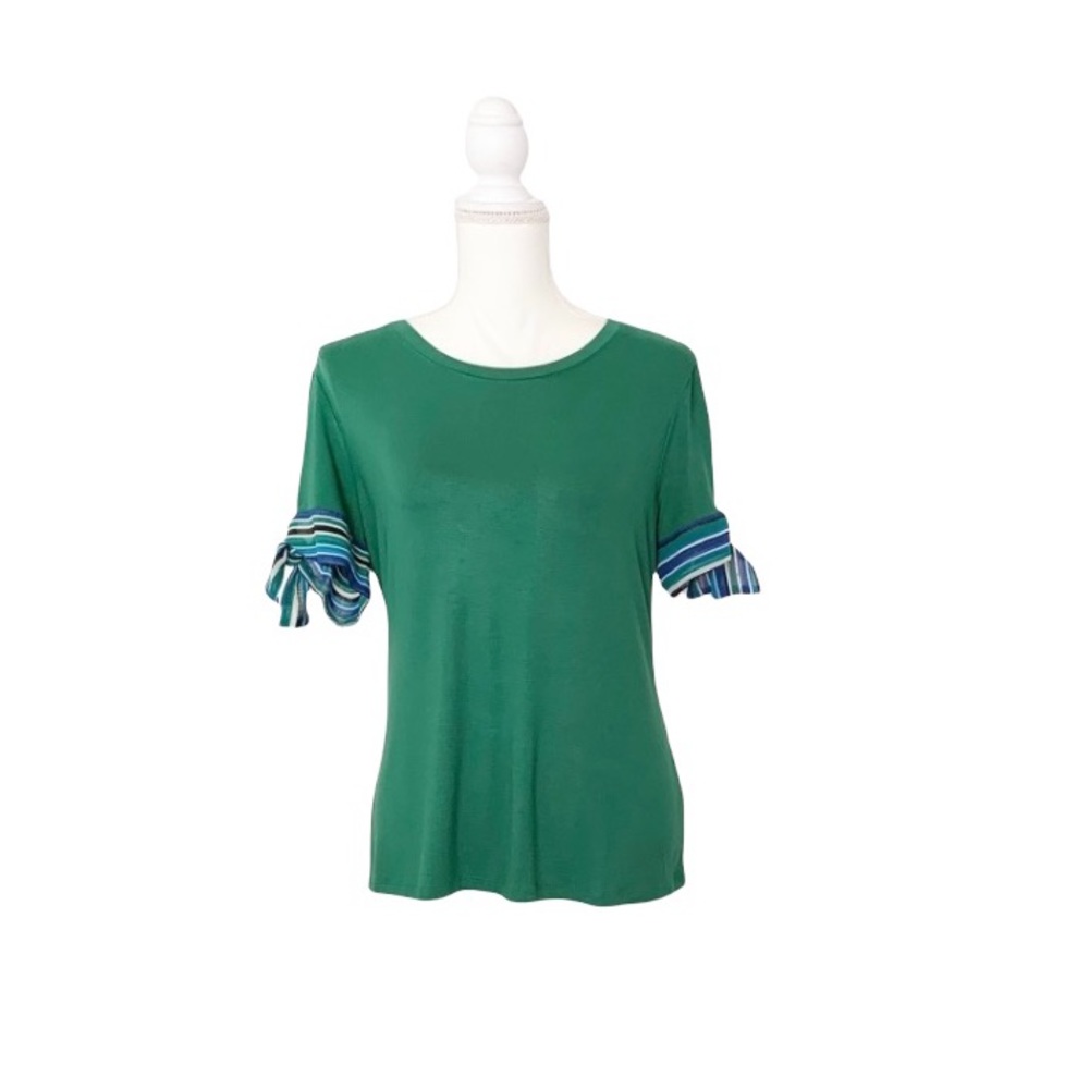 Maison Jules Green Short Sleeve Top Size Large